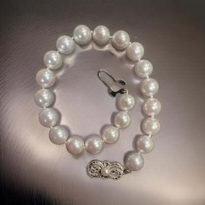 Mikimoto Estate Akoya Pearl Bracelet 8" Silver 8.50 mm M404