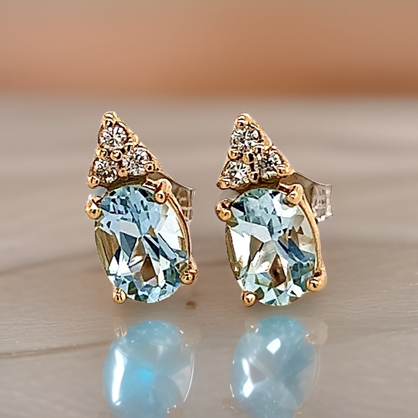 Natural Aquamarine Diamond Earrings 14k Y Gold 1.85 TCW Certified $2,950 210758 - Certified Fine Jewelry
