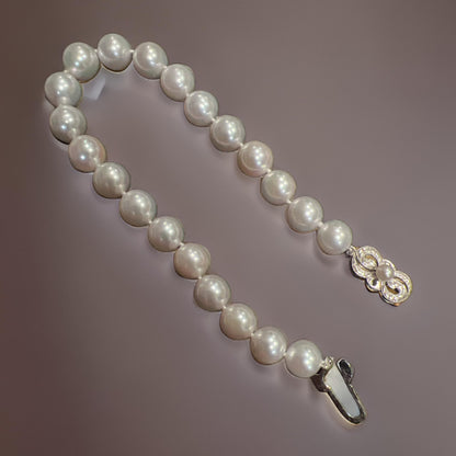 Mikimoto Estate Akoya Pearl Bracelet 8" Silver 8.50 mm M404