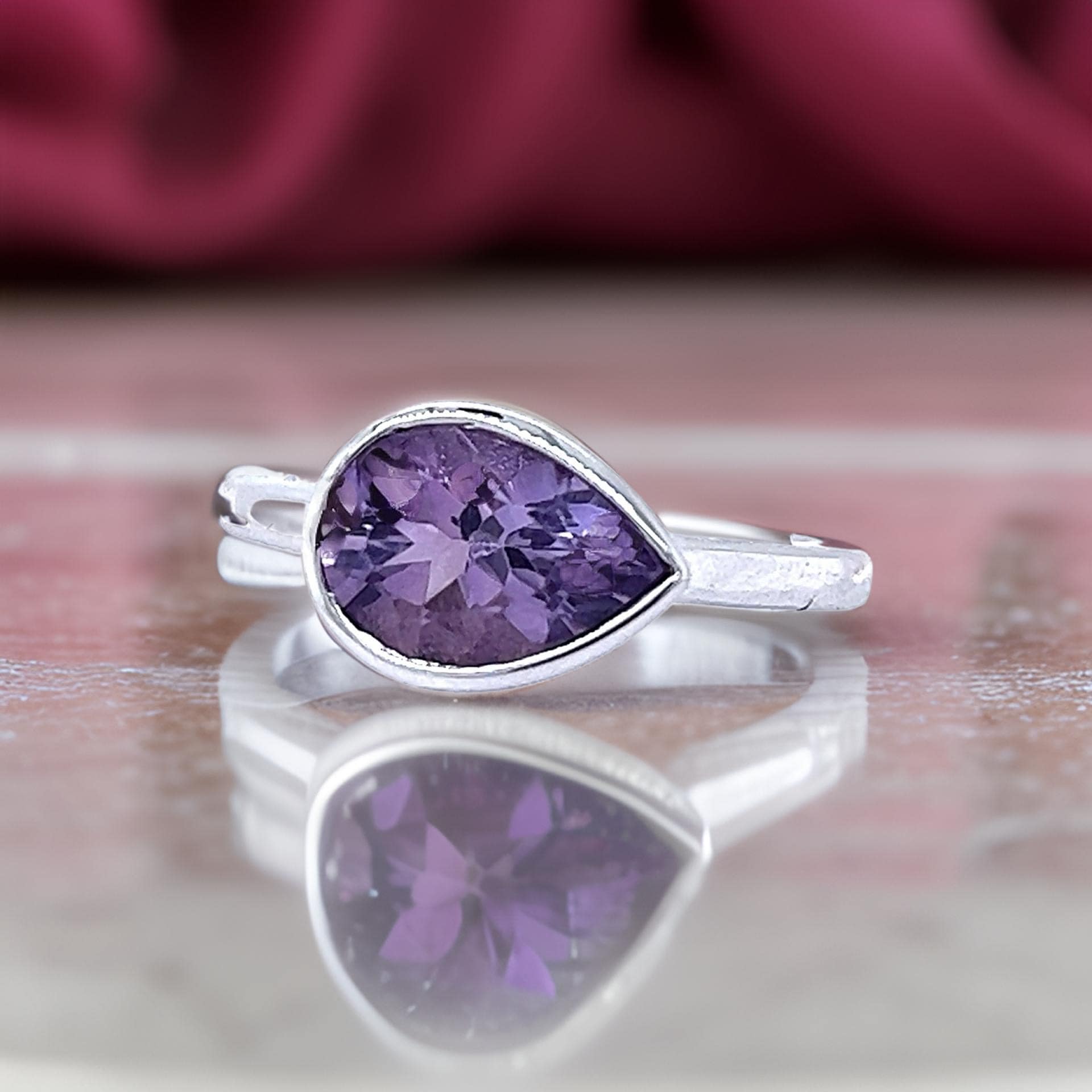 Natural Amethyst Ring 6.5 14k W Gold 1.72 TCW Certified $1,950 221287