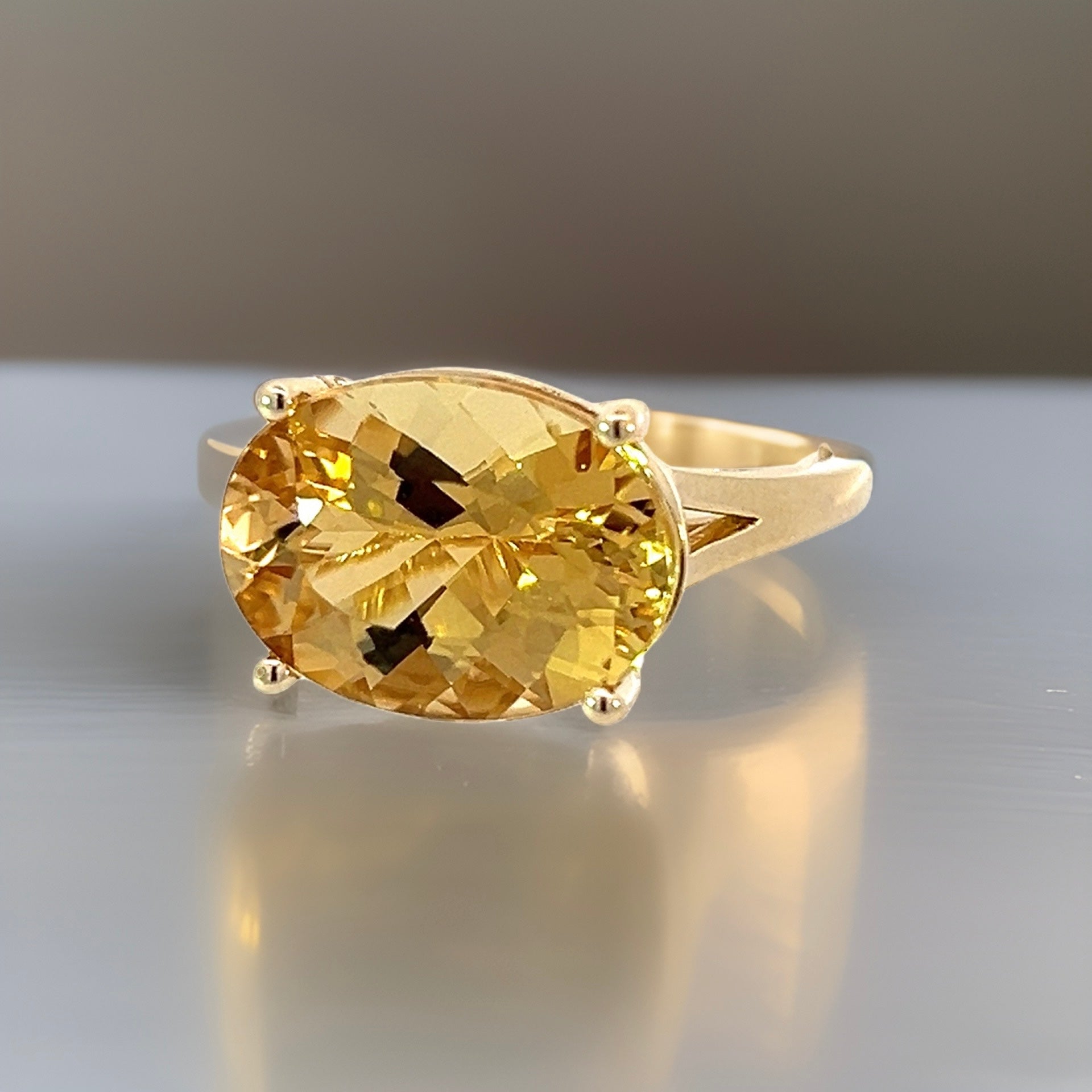 Natural Solitaire Citrine Ring 6.5 14k Y Gold 5.47 Cts Certified $2,950 310626 - Certified Fine Jewelry