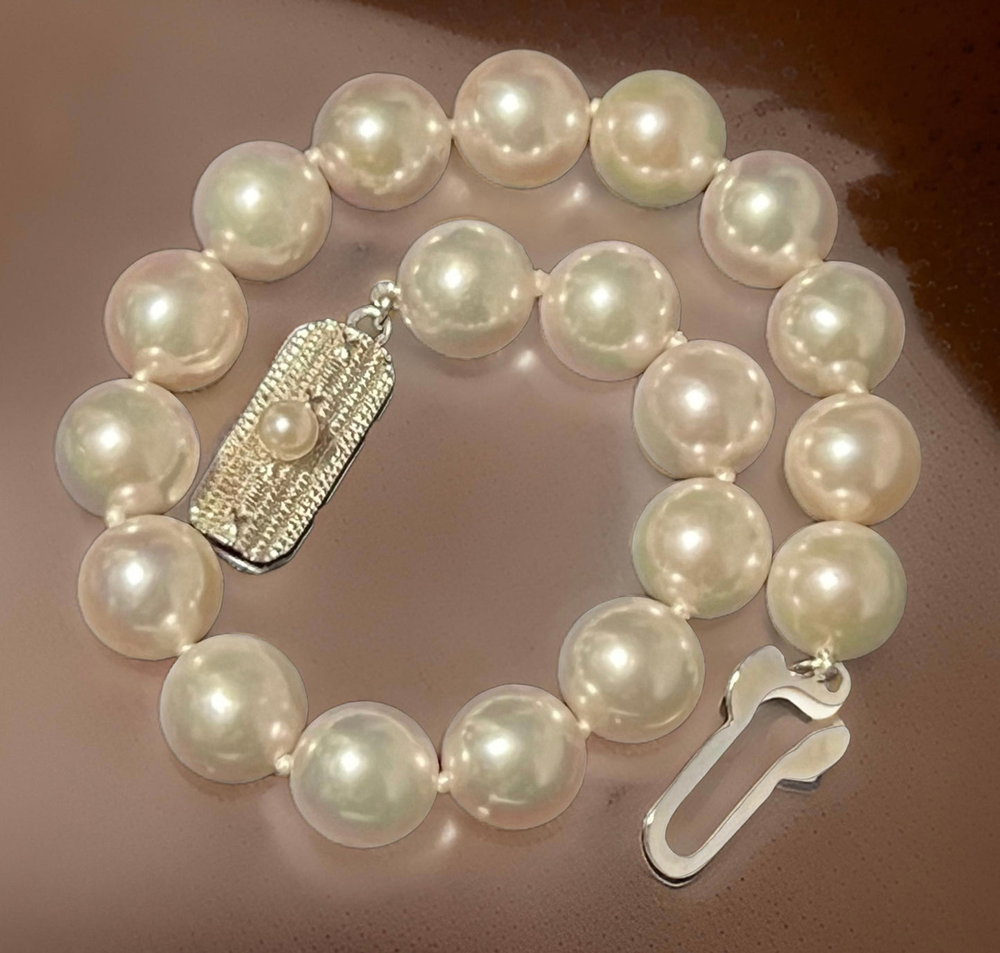 Mikimoto Estate Akoya Pearl Bracelet 7.25" Sterling Silver 8.5 mm M398