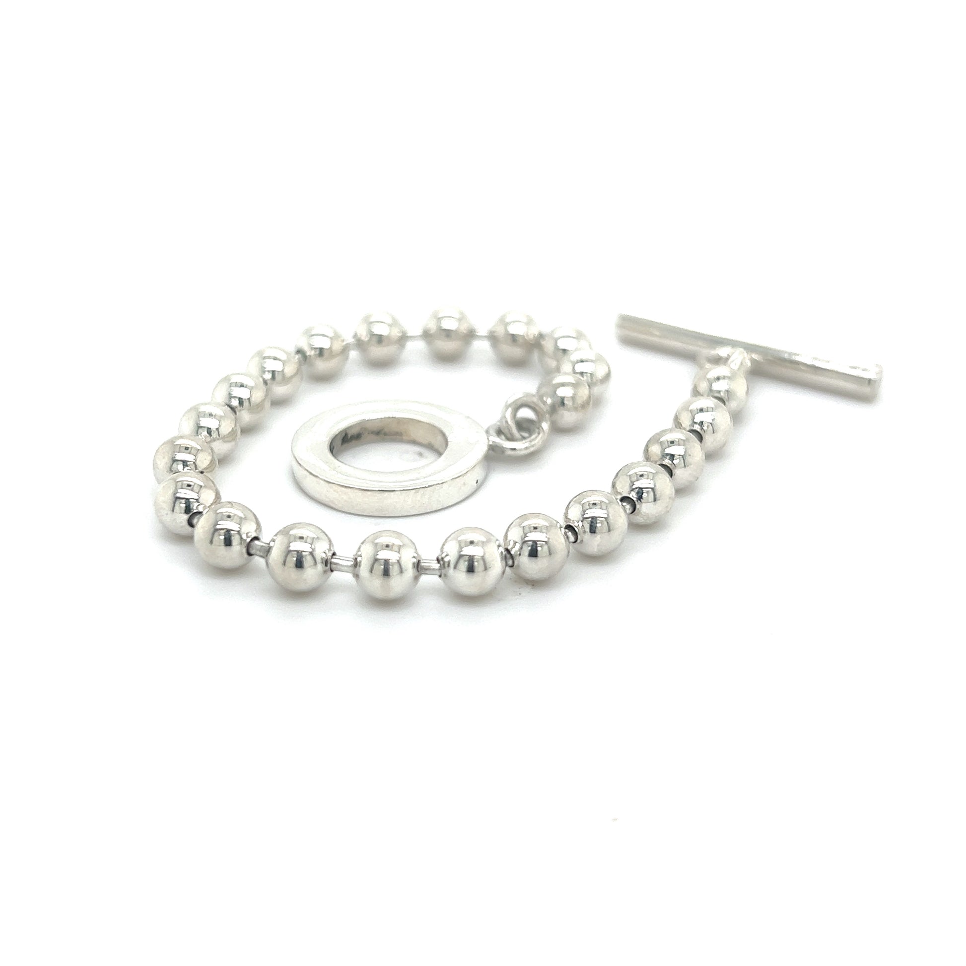 Gucci Estate Toggle Ball Bracelet 7" Silver 5 mm G15 - Certified Fine Jewelry