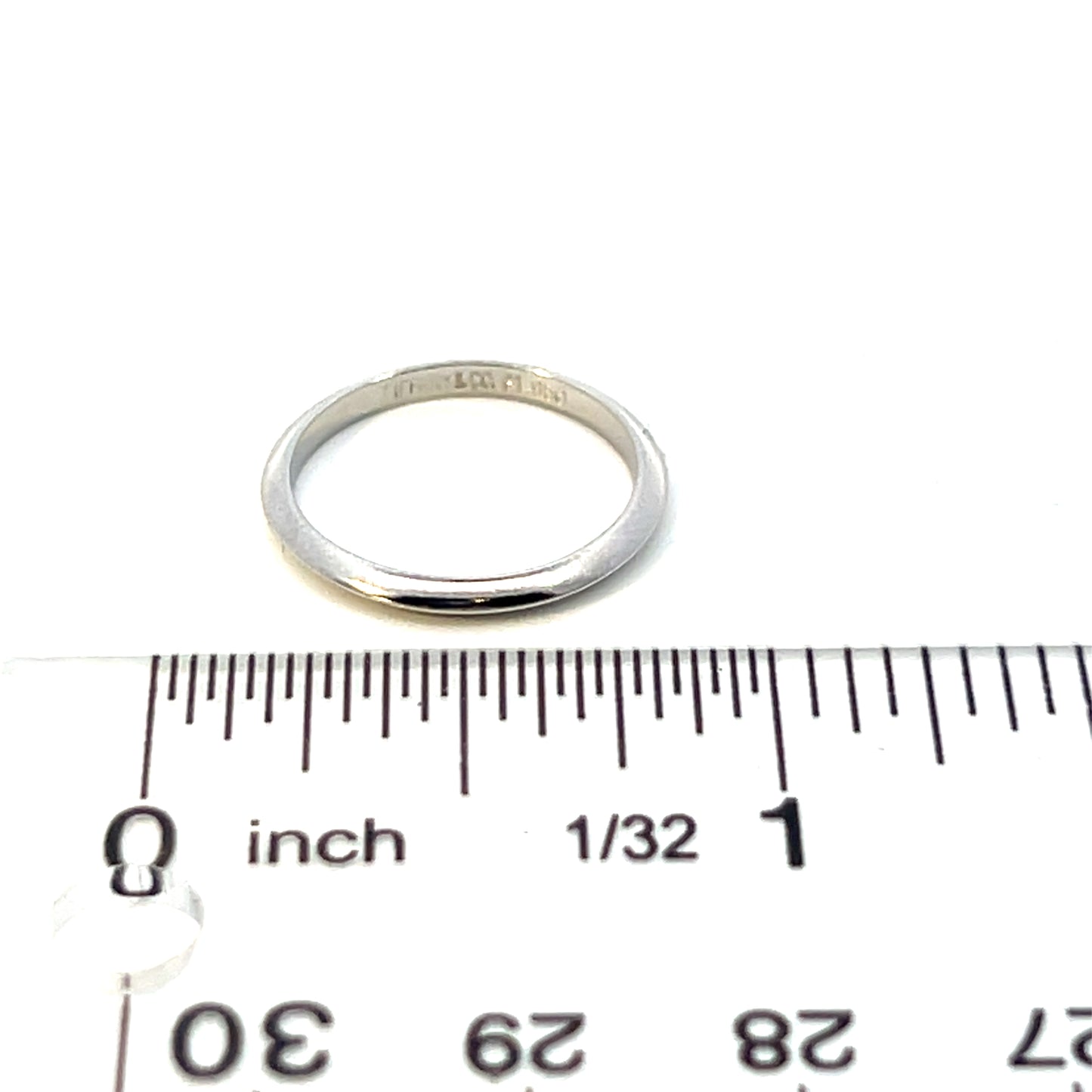 Tiffany & Co Estate Wedding Band Platinum 2 mm Thick TIF744