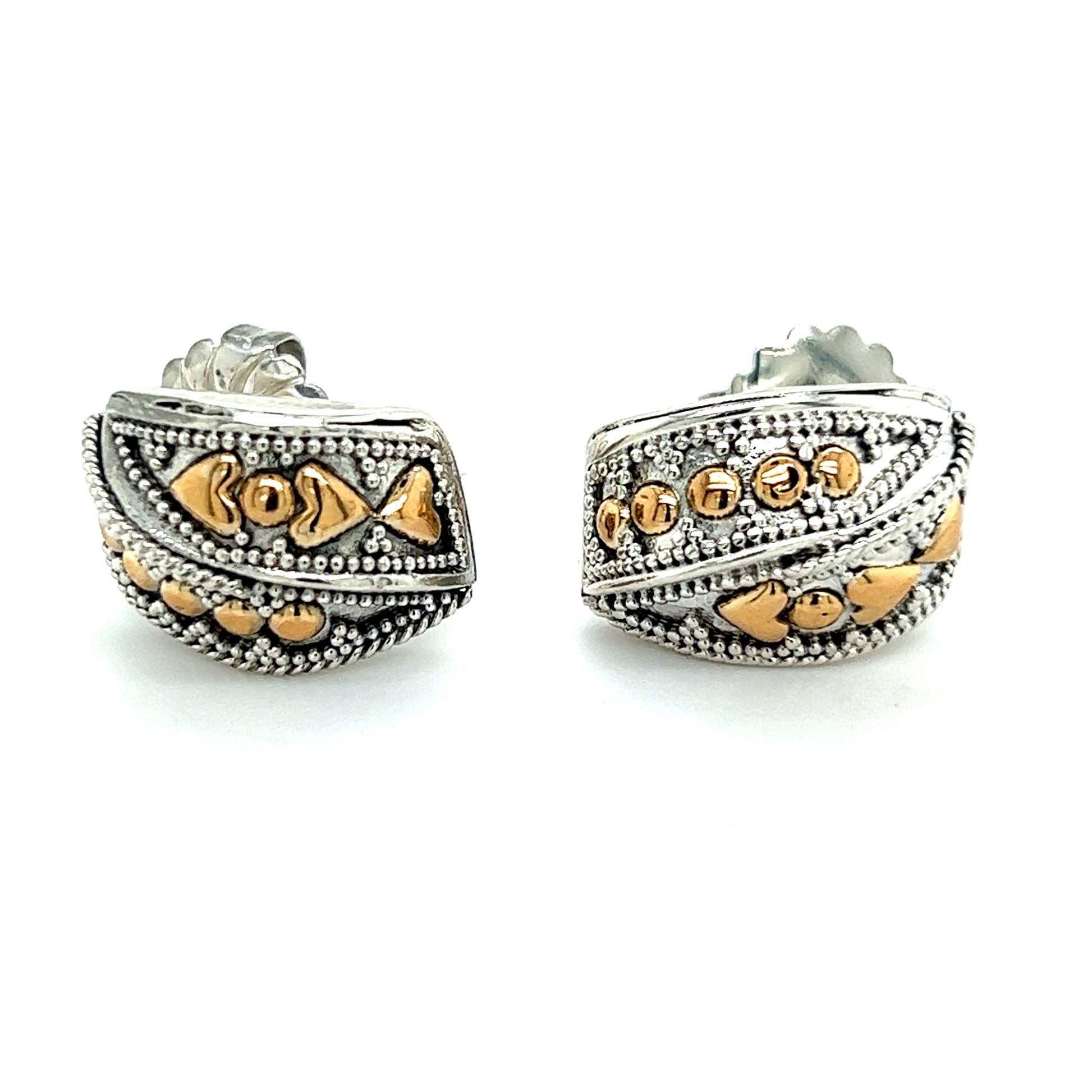 John Hardy Authentic Estate Stud Earrings 18k G Sterling Silver JH41