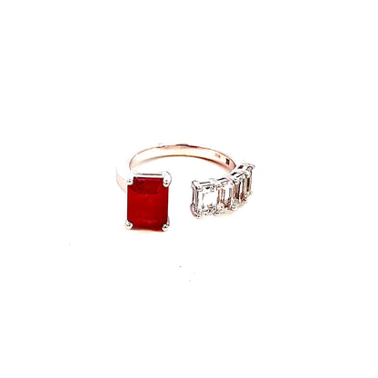 Natural Ruby Sapphire Ring Size 6.5 14k Y Gold 3.11 TCW Certified $4,950 310634