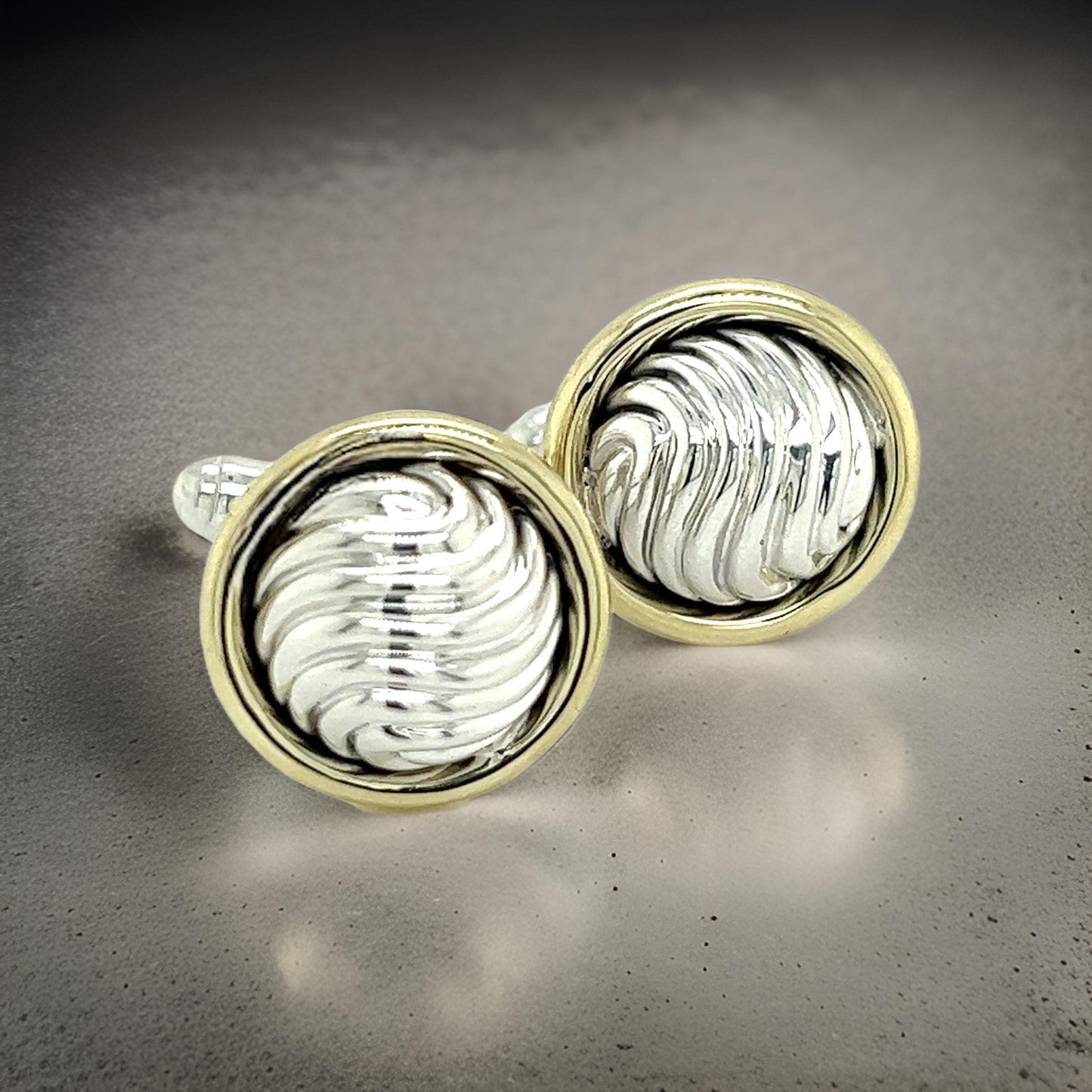 David Yurman Authentic Estate Cufflinks 14k Gold + Silver DY495