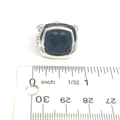 David Yurman Authentic Estate Black Onyx Albion Ring 6 Silver 14 mm DY485