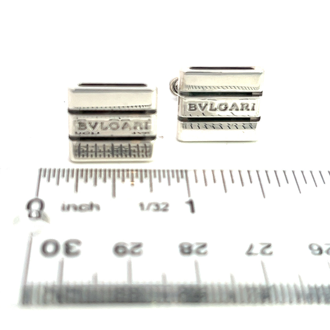 Bvlgari Estate Cufflinks Sterling Silver B15