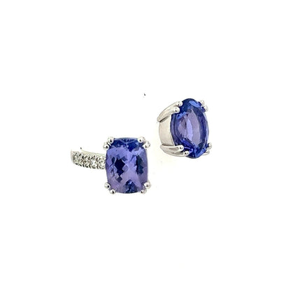 Natural Tanzanite Diamond Ring Size 6 14k W Gold 4 TCW Certified $5,950 402664