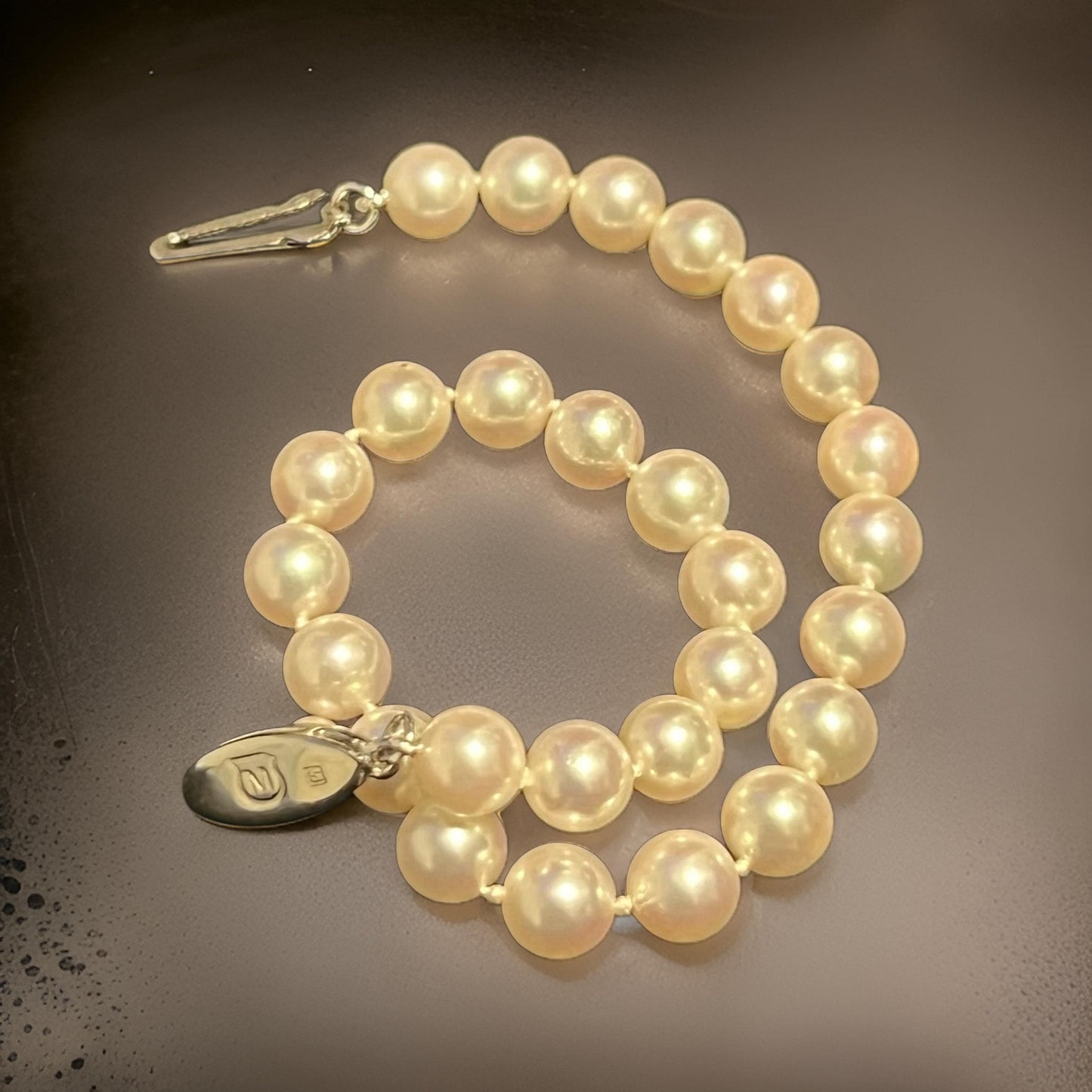 Mikimoto Estate Akoya Pearl Bracelet 7" Sterling Silver 6 mm M399