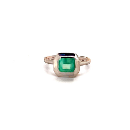 Natural Solitaire Colombian Emerald Ring 6.5 14k W Gold 1.35 Cts Certified $3,950 310576