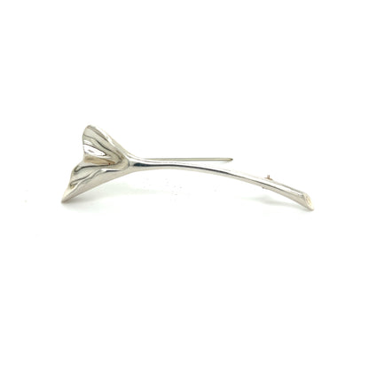 Tiffany & Co Estate Orchid Brooch Pin Sterling Silver TIF697