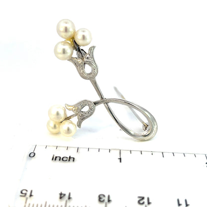 Mikimoto Estate Akoya Pearl Brooch Pin 5.60 mm 4.6 Grams M351