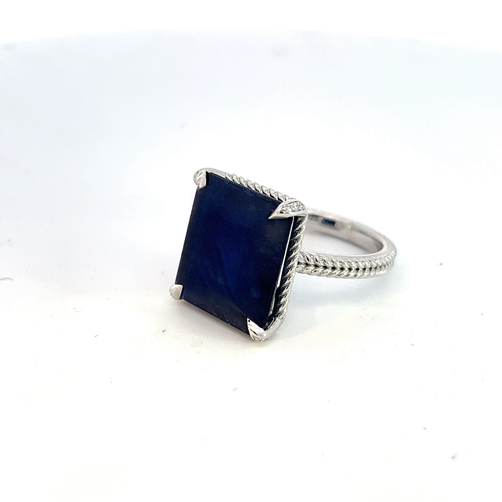 Natural Solitaire Sapphire Ring 6.5 14k W Gold 7 TCW Certified $3,150 310545 - Certified Fine Jewelry