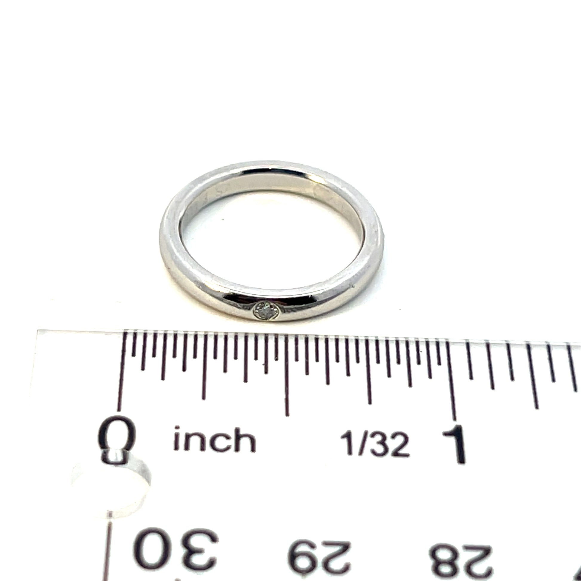 Tiffany & Co Estate Diamond Wedding Band Platinum 3 mm Wide By Elsa Peretti TIF746