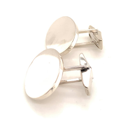 Tiffany & Co Estate Sterling Silver Extra Wide Oval Cufflinks 18 Grams TIF629