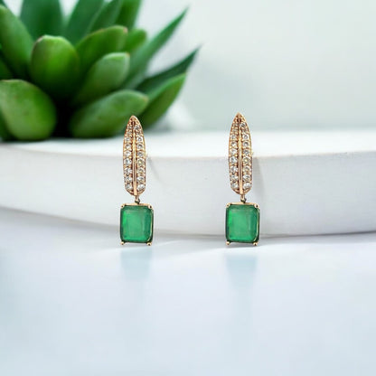 Natural Emerald Diamond Dangle Earrings 14k W Gold 4.86 TCW Certified $7,250 018691