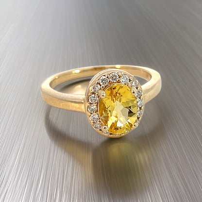 Natural Citrine Diamond Ring 6.5 14k Yellow Gold 1.74 TCW Certified $2,950 310693