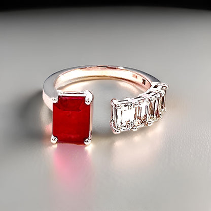 Natural Ruby Sapphire Ring Size 6.5 14k Y Gold 3.11 TCW Certified $4,950 310634