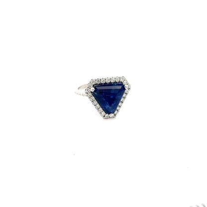Natural Sapphire Diamond Ring 6.5 14k W Gold 5.84 TCW Certified $5,950 310654