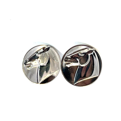 George Jensen Estate Mens Horse Cufflinks Silver GJ26