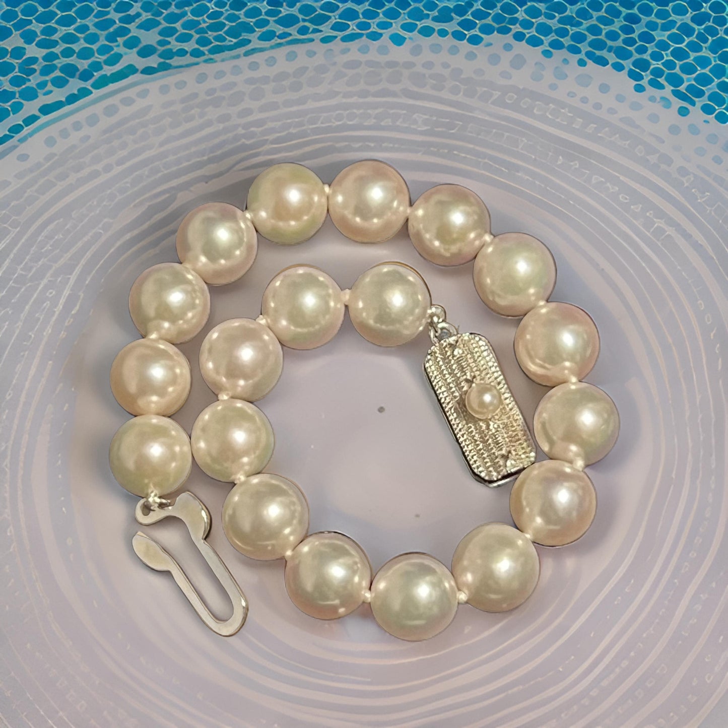 Mikimoto Estate Akoya Pearl Bracelet 7.25" Sterling Silver 8.5 mm M398