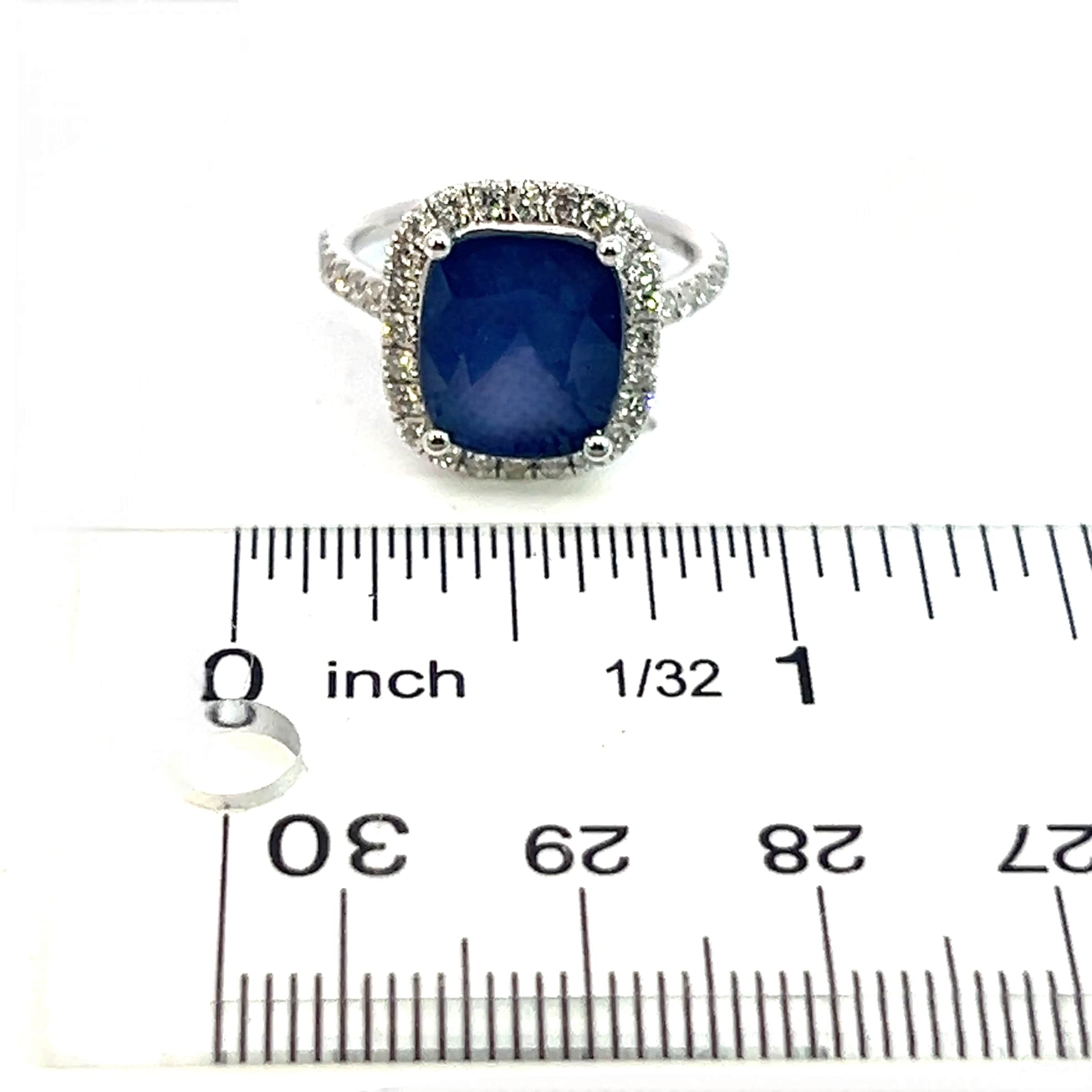 Natural Sapphire Diamond Ring Size 6.5 14k White Gold 6.35 Certified $7,950 311008