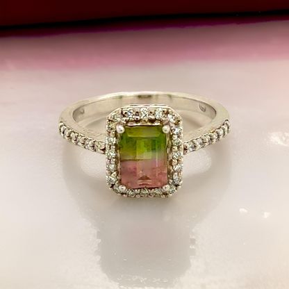 Multicolor Tourmaline Diamond Ring 14k Gold 1.15 TCW Certified $4,450 211930