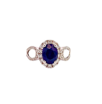 Natural Sapphire Diamond Ring Size 6.25 14k W Gold 2.31 TCW Certified $4,975 402670