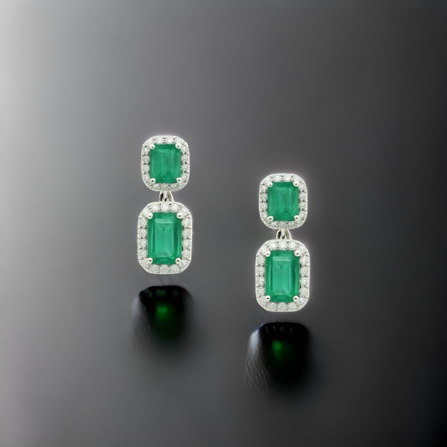 Natural Emerald Diamond Earrings 14k Gold 3.48 TCW Certified $7,950 310551