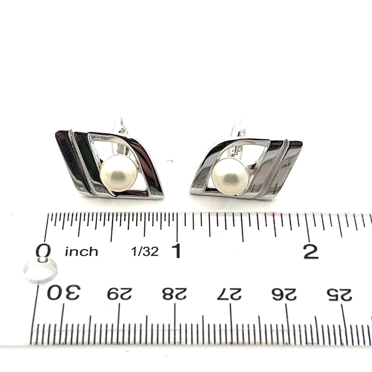 Mikimoto Estate Akoya Pearl Cufflinks Silver 7.50 mm M400