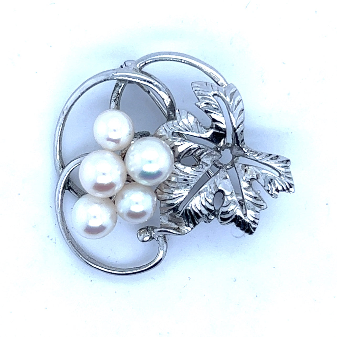Mikimoto Authentic Estate Akoya Pearl Brooch Pin Sterling Silver 5.85 mm M302 - Certified Fine Jewelry