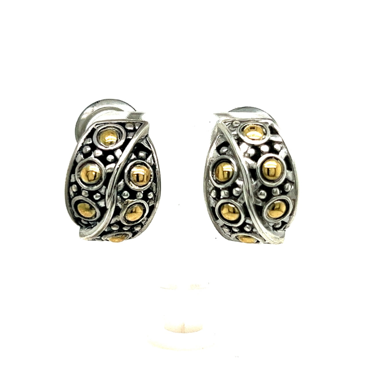 John Hardy Authentic Estate Jaisalmer Belly Earrings With Omega Back 18k G Sterling Silver JH42