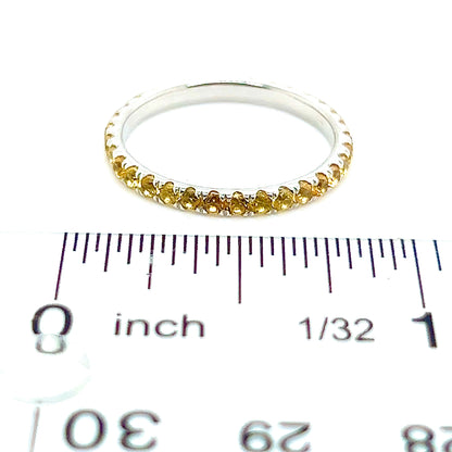 Natural Yellow Sapphire Ring Size 6.5 14k W Gold 0.66 CTW Certified $1,190 217844