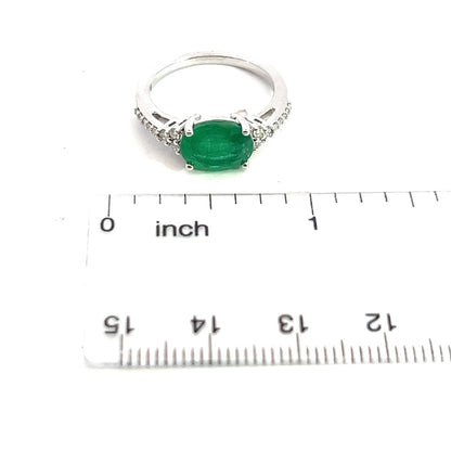 Natural Emerald Diamond Ring 6.25 14k W Gold 2.53 TCW Certified $4,975 402671