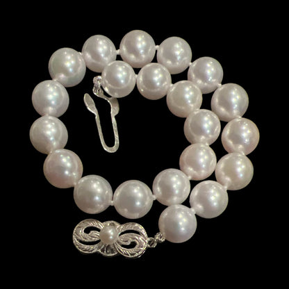 Mikimoto Estate Akoya Pearl Bracelet 8" Silver 8.50 mm M404