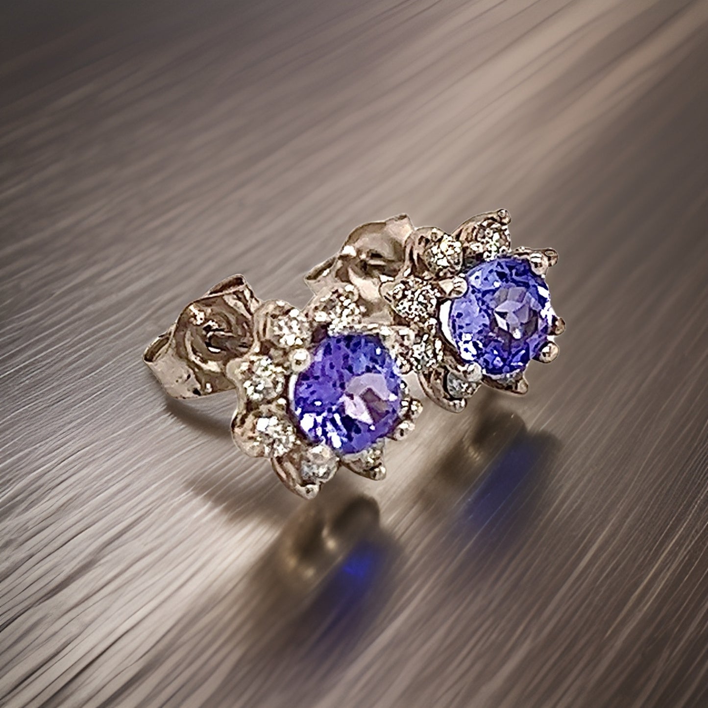 Natural Sapphire Diamond Halo Stud Earrings 14k WG 1.02 TCW Certified $3,950 121427