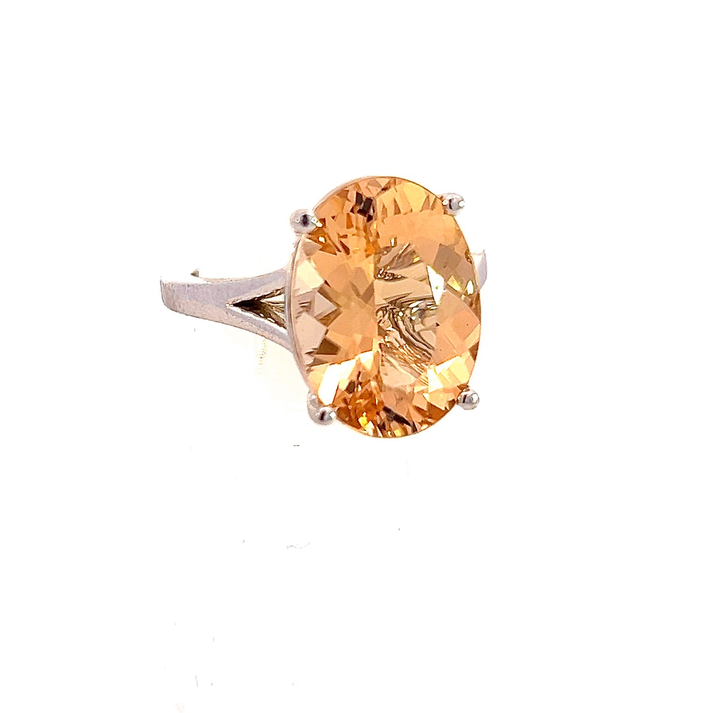Natural Citrine Ring 6.5 14k W Gold 6.48 Cts Certified $3,950 310628