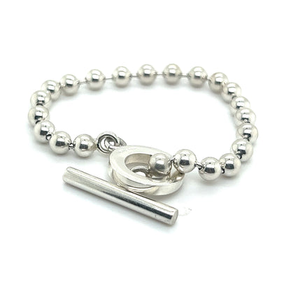 Gucci Estate Toggle Ball Bracelet 7" Silver 5 mm G15 - Certified Fine Jewelry