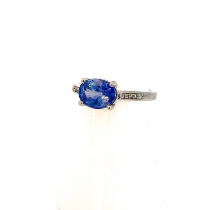Natural Sapphire Diamond Ring 6.5 14k White Gold 2.36 TCW Certified $3,950 310592