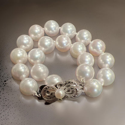 Mikimoto Estate Akoya Pearl Bracelet 8" Silver 8.50 mm M404