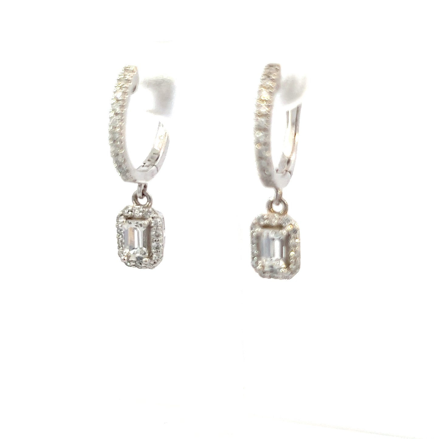 Natural Sapphire Diamond Dangle Earrings 14k WG 1.16 TCW Certified $4,250 211177