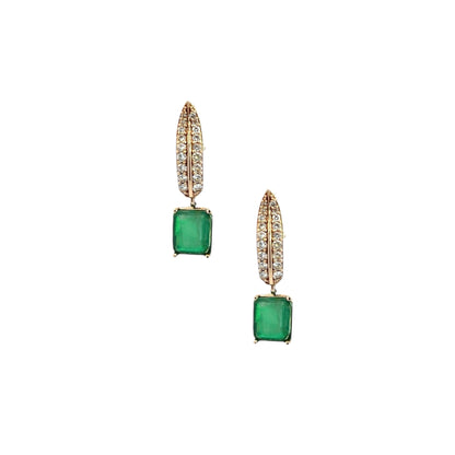 Natural Emerald Diamond Dangle Earrings 14k W Gold 4.86 TCW Certified $7,250 018691