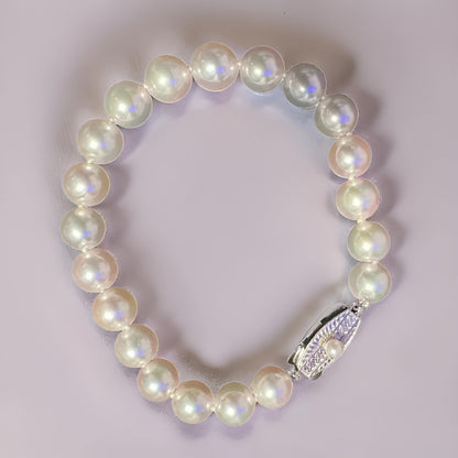 Mikimoto Estate Akoya pearl Bracelet 7" Sterling Silver 6 mm M397