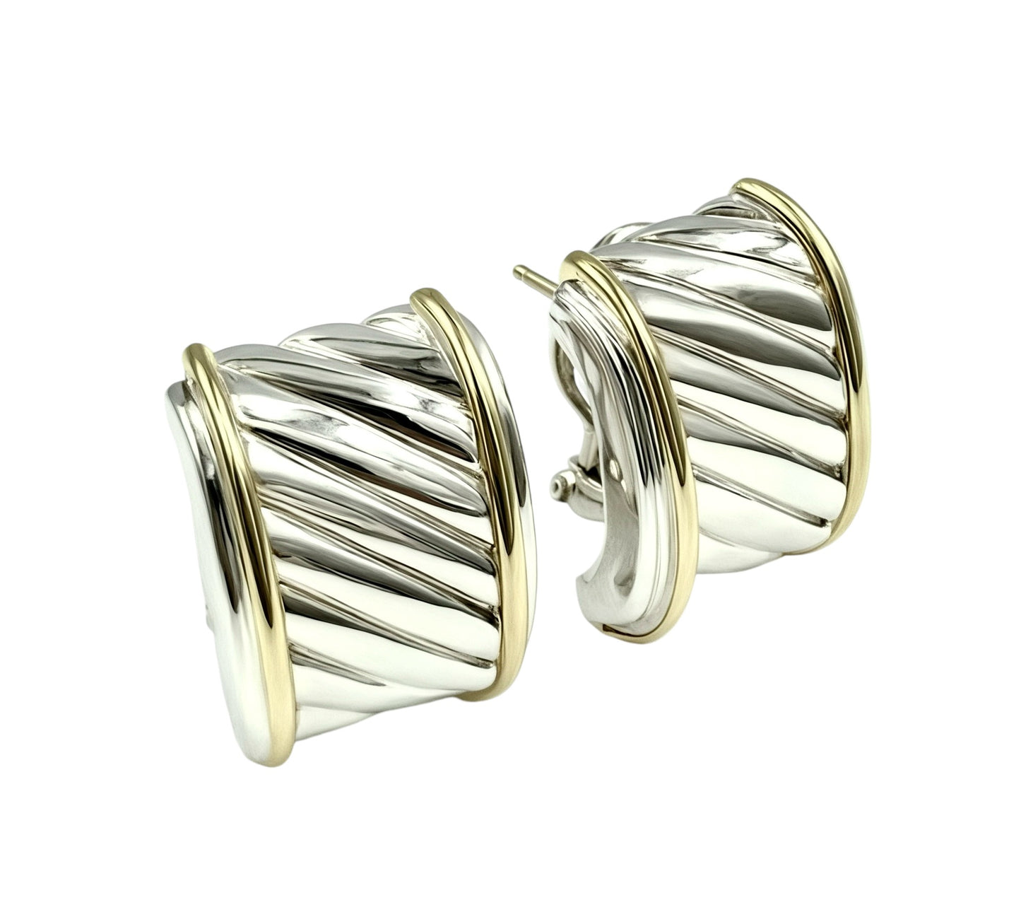 David Yurman Authentic Estate Earrings 14k Gold + Silver DY491