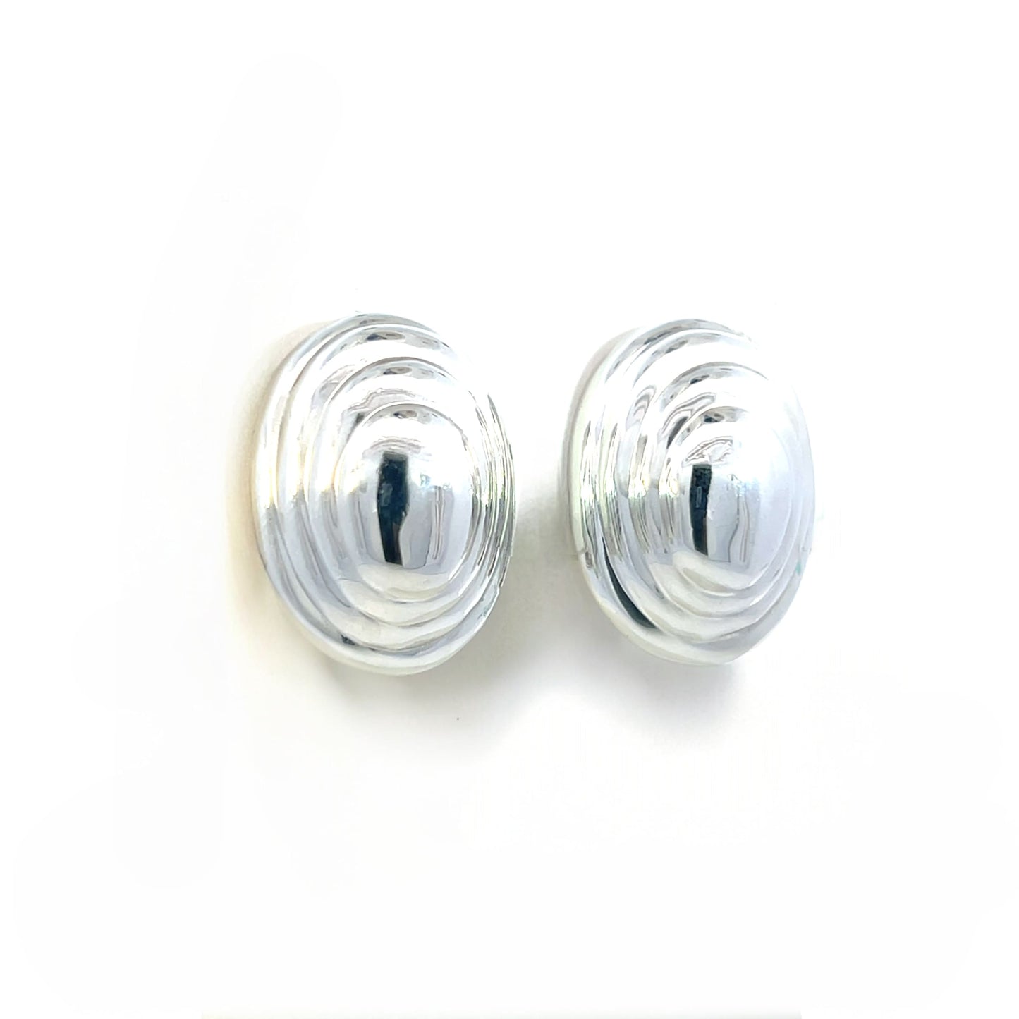 Tiffany & Co Estate XL Puffed Clip-on Earrings Sterling Silver TIF738