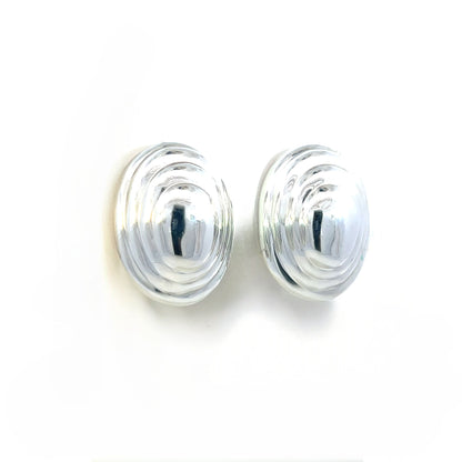 Tiffany & Co Estate XL Puffed Clip-on Earrings Sterling Silver TIF738