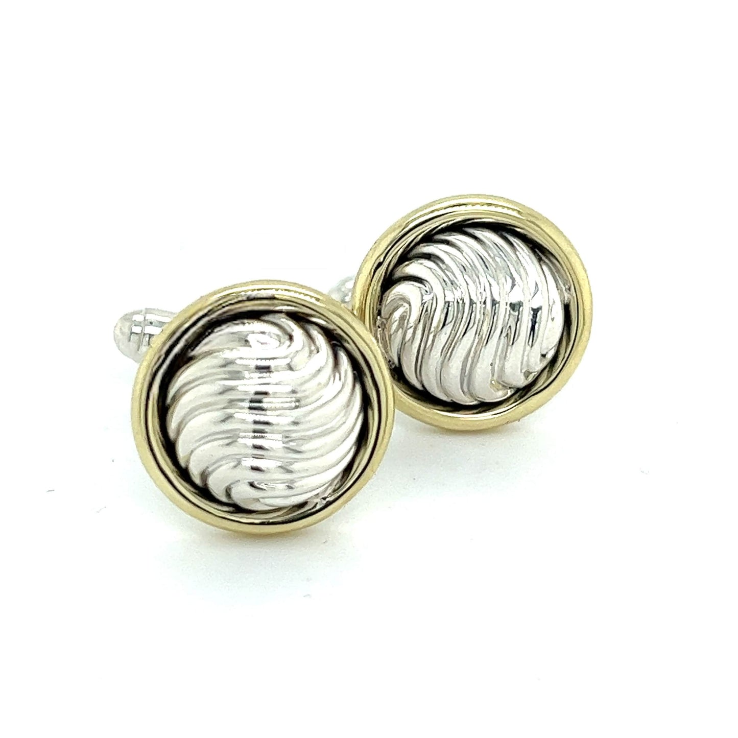 David Yurman Authentic Estate Cufflinks 14k Gold + Silver DY495