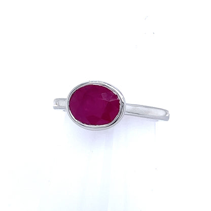 Natural Ruby Ring 6.5 14k White Gold 2.38 TCW Certified $2,190 221354 - Certified Fine Jewelry